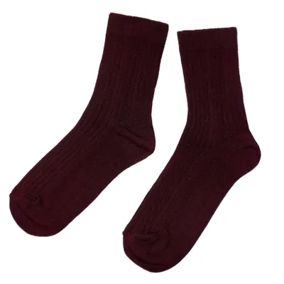 Produktbild von Damen Basic Socken aus Baumwolle Casual Rippe Amaranth Größe 39-42