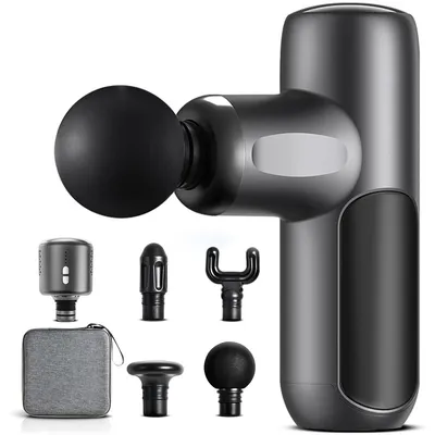 Produktbild von Massagepistole mit Kälte Wärmetherapie,5 Aufsätze, 5 Geschwindigkeiten, 8 mm Amplitude, 2000 mAh Akku,LCD,Muskelmassagegerät für Sport & Alltag