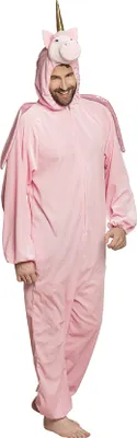 Produktbild von B88062-195 rosa Herren Einhorn Overall-Kostüm bis max.195 cm Körpergröße