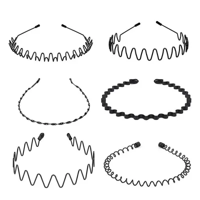 Produktbild von 6 Stück Haarreif Set aus Metall - Uni Haarbänder für Damen & Herren, Robust & Flexibel, Haarreifen für Alltag, Sport, Fitness, Modisches Accessoire