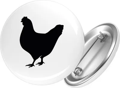 Produktbild von Huuraa Button Huhn Silhouette 25mm rund mit Sicherheitsnadel Ansteckbutton Geschenkidee