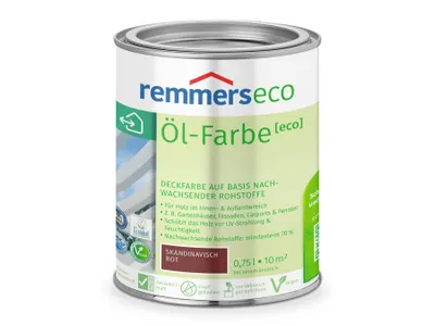 Produktbild von Remmers Öl-Farbe [eco] skandinavisch rot 0,75 l, Holzlack