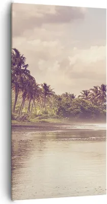 Produktbild von Bild auf Leinwand - Leinwandbild - Einteilig - Palmen Strand Wasser - 65x120cm - Wand Bild - Wanddeko - Wandbilder - Leinwanddruck - Bilder - Wanddekoration - Leinwand bilder - PA65x120-4917
