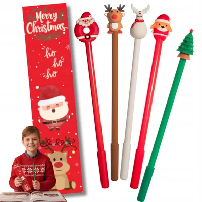 Produktbild von Gelschreiber mit Lesezeichen - 24 Stück - Weihnachten Weihnachtsstifte Set