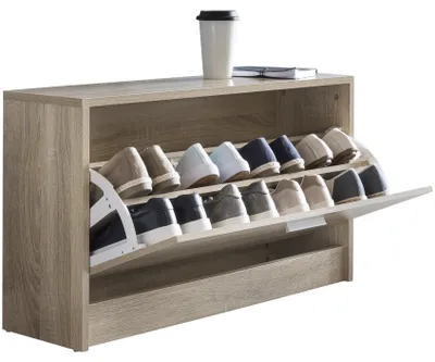 Schuhkipper SPLIT 80x47x24cm Holz Sonoma 1 Fach Flurschrank Ablage – Ansicht 1