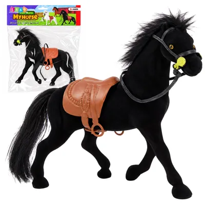 Produktbild von LeanToys Schwarzer Bauernhof Samtpferd figurine