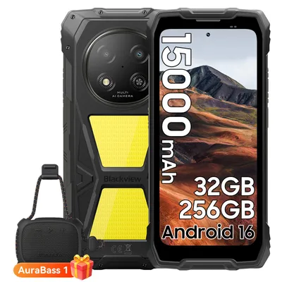 Image de Blackview ROCK 2 Pro incl AURABASS 1,6,67" Smartphone outdoor 5G avec batterie 15000 mAh, IP69K/IP68 et lampe de camping 400 lm, robuste