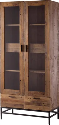 Produktbild von home24 Vitrinenschrank - Pinie Massiv / Metall