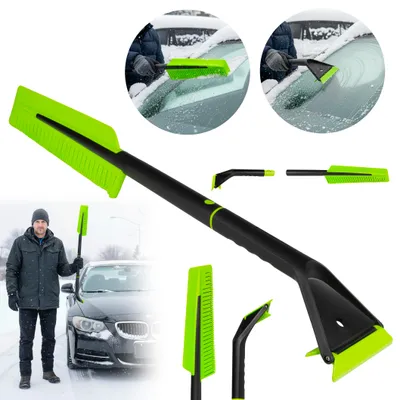Obrázek produktu pro 3 v 1 škrabka na led do auta s metličkou a silikonovým kartáčem – 66 cm – šetrná k laku a odolná – škrabka na led na zimu