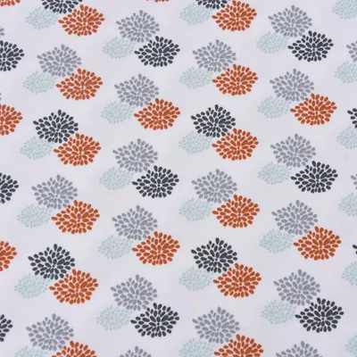Produktbild von Baumwolljersey Stoff Meterware Tupfen weiß grau orange mint 1,45m