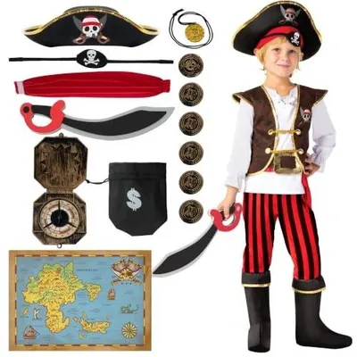 Zdjęcie produktu dla Kostium pirata dla chłopca zestaw deluxe przebranie karnawałowe