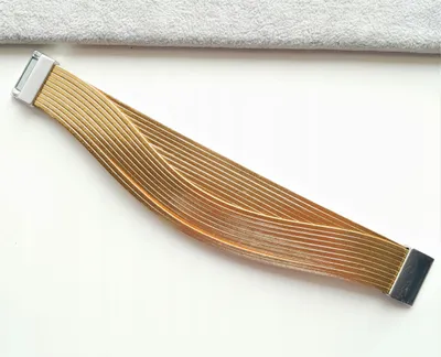 Obrázek produktu pro Zlatý Kožený Náramek S Ocelovou Magnetickou Sponou