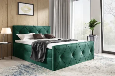 Produktbild von Boxspringbett Schlafzimmerbett LEWIS LUX 120x200cm in Stoff Fresh Grün