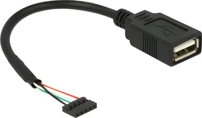 Zdjęcie produktu dla DeLOCK 84831, 0,15 m, USB A, USB 2.0, Żeńska/Żeńska, 0,48 Gbit/s, Czarny