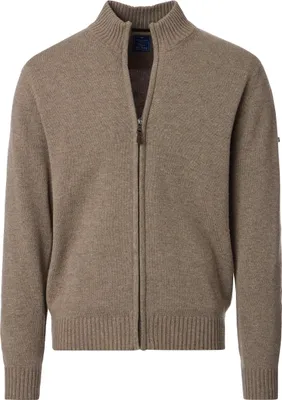 Produktbild von REDMOND Casual Herren Strickjacke Zipper Comfort Baumwollmix Braun 3XL