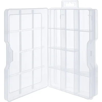 Produktbild von InLine® Kleinteilebox, 11 Fächer, Abmessungen: 194x130x35mm, transparent
