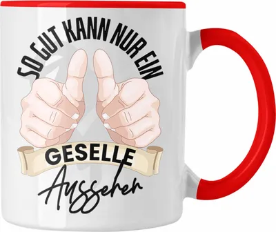 Produktbild von Trendation - Geselle Tasse Geschenk Prüfung Bestanden Bester Geselle Geschenkidee Spruch (Rot)