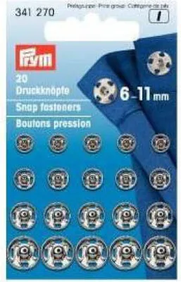 Produktbild von Prym 341270, Druckknopfverschluss, Metall, Silber, Glanz, 1,1 cm, 20 Stück(e)