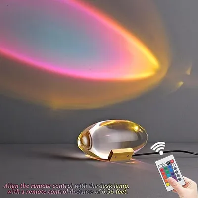 Produktbild von 16-Farben-Kristalllampe, kleine LED-Tischlampe, Nachtlicht, mit Fernbedienung, fünf Helligkeiten, geeignet für Schlafzimmer-Wohnzimmer-Partydekoration
