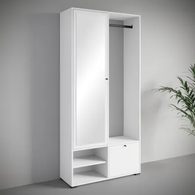 Produktbild von MINIO go for it, Garderobenset "DAFNI", Garderobe, 90 cm, mit Spiegel, Weiße Farbe