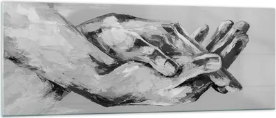 Produktbild von Bilder auf glas - Einteilig - Handschriftlich Hände Schwarzweiß - 140x50cm - Glasbilder - Wandbilder - Bilder - Wanddekoration aus Glas - Glas Bilder - Wandbild auf Glas - GAB140x50-4566