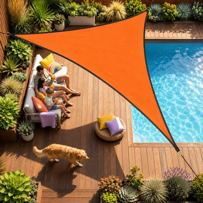 Productafbeelding van Driehoekig zonnezeil 3 x 3 m, waterdicht met UV-bescherming