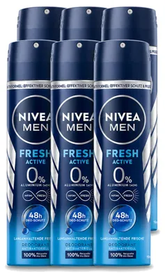 Image de 6 sprays déodorants NIVEA MEN Fresh Active - 150 ml - Pack avantage - 6 pièces