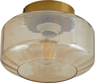 Produktbild von Lindby Deckenleuchte Hildur, amber, Glas, Ø 22 cm