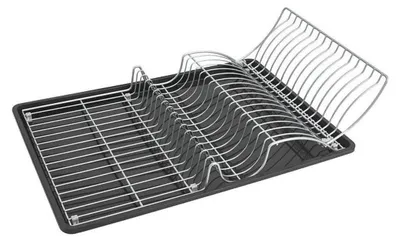 Produktbild von METALTEX Wingtex Spülkorb mit Schale 50 x 31 cm, silber/anthrazit, Polytherm / Geschirrkorb / Abtropfgestell
