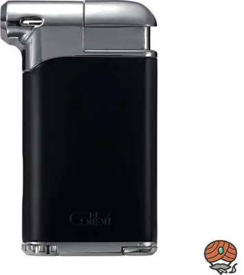Produktbild von Colibri *Pacific II* Feuerzeug schwarz/chrom mit Pfeifenstopfer