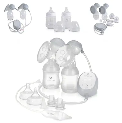 Produktbild von Cangaroo elektrische Doppelmilchpumpe 2 in 1 Grace XN-D254 Nasensauger Flaschen grau