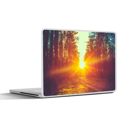 Produktbild von MuchoWow® Laptop Aufkleber Sticker Cover Sonnenuntergang - Bäume - Wald - Natur 40x30 cm - Laptop Dekoration - Selbstklebend