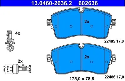 Produktbild von ATE Bremsbeläge Satz Vorne für LAND ROVER Range Rover Evoque (L538) 13.0460-2636.2