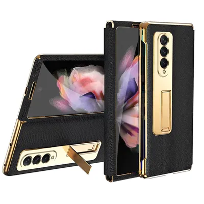 Produktbild von Samsung Galaxy Z Fold4 5G Galvanik Linsenrahmen Handy Tasche Etuis Hülle + Glas