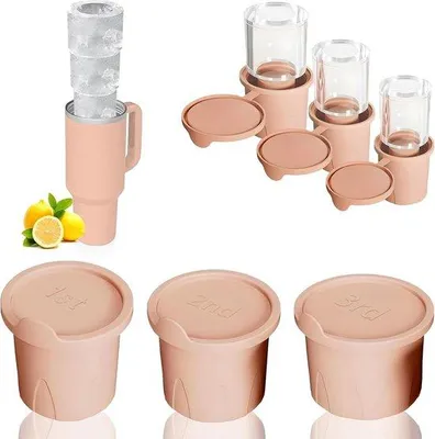 Image de Moule à glaçons pour grands gobelets, lot de 3, en silicone réutilisable
