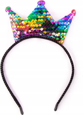 Produktbild von Pailletten Krone Haarreif Bunt Party Kostüm Zubehör Glitzer Kopfschmuck Karneval
