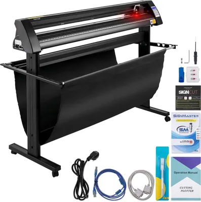 Produktbild von Vinylschneider, 1350 mm Vinylplotter, LED-Bildschirmplotter-Schneidegerät, halbautomatisches integriertes optisches Auge, kompatibel mit SignCut-Software für Mac- und Windows-Systeme mit Ständer