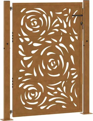 Immagine prodotto di vidaXL Cancello da giardino 100x125 cm in acciaio resistente agli agenti atmosferici design a fiamma