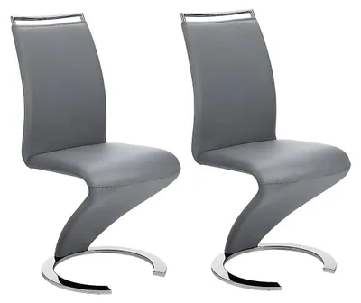 Produktbild von 2er-Set TWIZY Stühle - Graues Ökoleder
