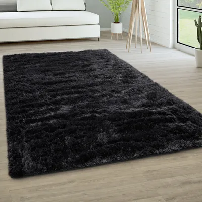 Produktbild von Hochflor Teppich Wohnzimmer Fellteppich Kunstfell Shaggy Flauschig Einfarbig Grösse 80x150 cm