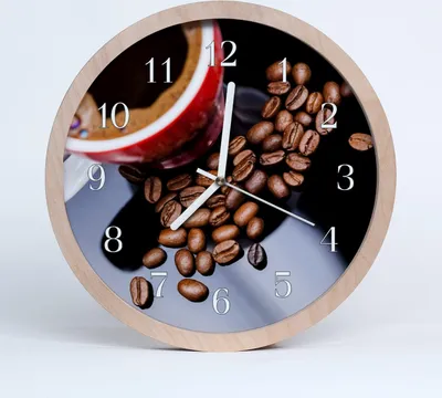 Produktbild von Holzuhr 30fi cm wanduhr - Kaffeetasse Küche