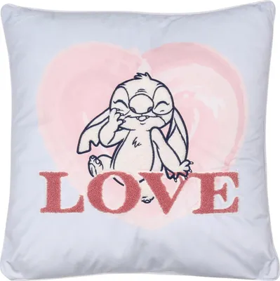 Produktbild von Stitch DISNEY Blaues quadratisches Kissen, groß, blau 50x50cm,