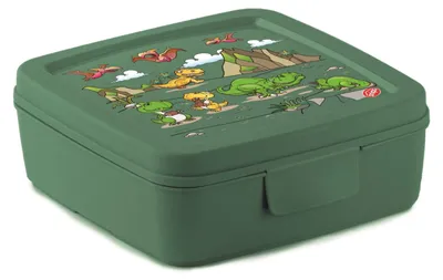 Zdjęcie produktu dla Pudełko na kanapki Snips dla dzieci Dino, zielone, 500 ml, bez BPA, wyprodukowane we Włoszech