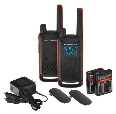Immagine prodotto di Walkie-talkie Motorola TLKR T82, portata 10 km, custodia rinforzata, 16 canali, batterie NiMH ricaricabili