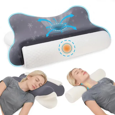 Produktbild von Nackenstützkissen Kopfkissen, 2 in 1 Nackenstützkissen, Ergonomisches Schlafkissen