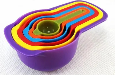 Produktbild von 6 tlg Messlöffel Set  Dosierlöffel mit Messlineal für Backmessen Kochen