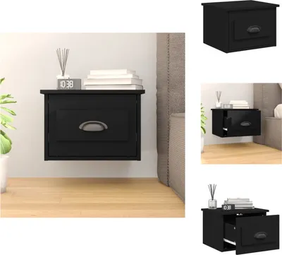 Immagine prodotto di vidaXL Comodino da parete nero 41,5x36x28 cm - Comodini