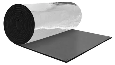 Immagine prodotto di Isolamento acustico da 6 mm - Pellicola di alluminio/Schiuma - Autoadesivo - Impermeabile/Antipolvere - Ignifugo - Migliore acustica - Pannello isolante acustico
