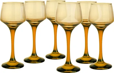 Produktbild von Glasmark Krosno Schnapsgläser 6er Set 75 ML Gläser Set Für Schnaps Vodka Glas Shots Likör Schnapsglas Shotgläser Likörgläser Geschenkset Wodka Honigfarbe 6 x 75 ML