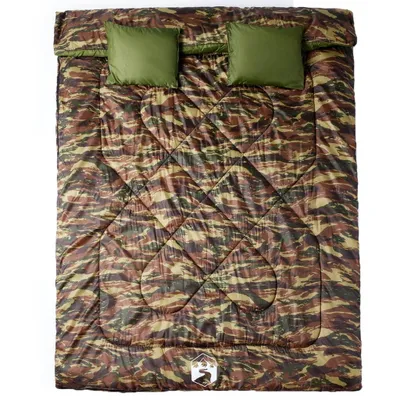 Produktbild von vidaXL Doppelschlafsack mit Kissen Erwachsene Camping 3-4 Jahreszeiten
